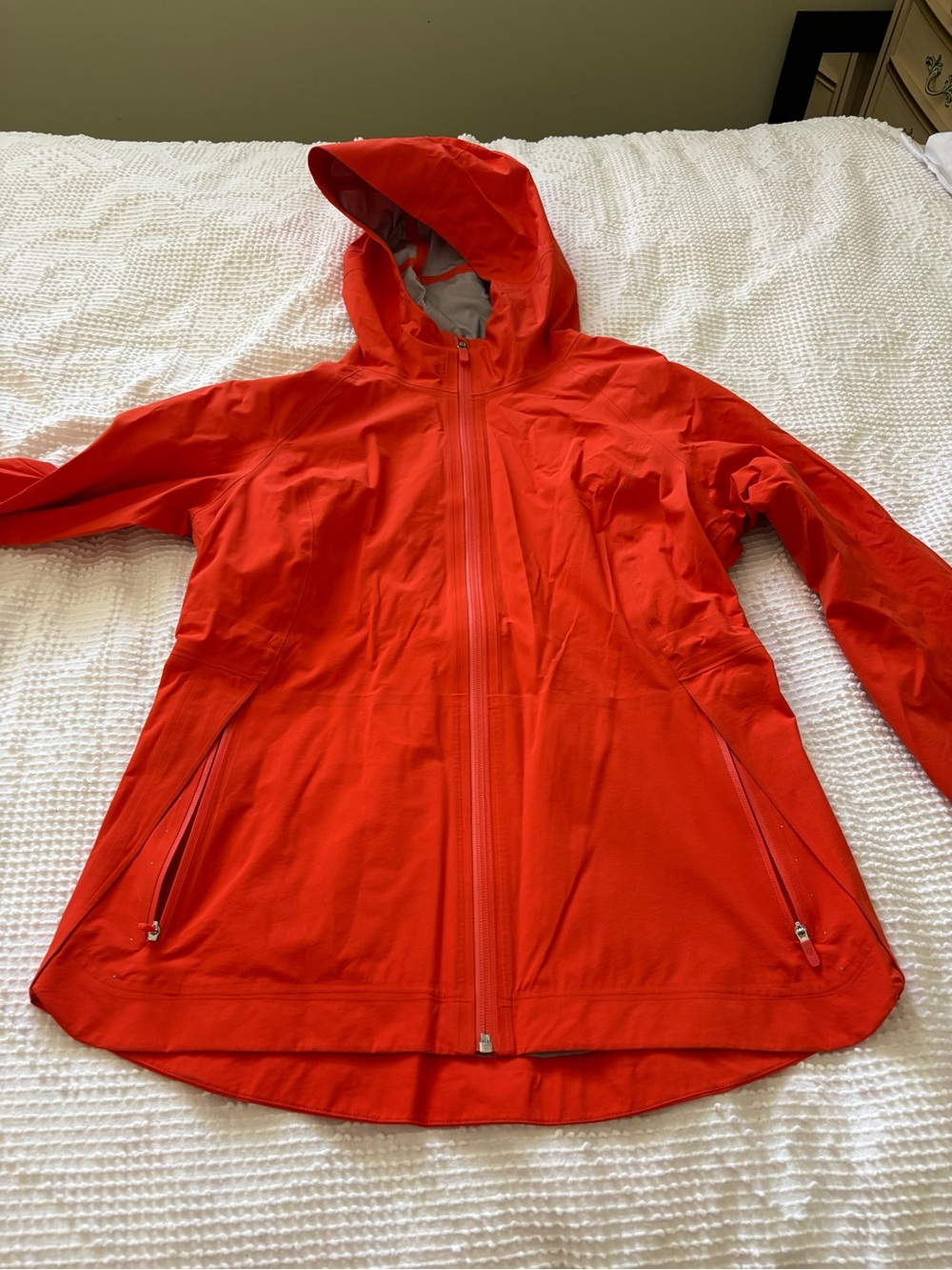 Lululemon Break a Trail Jacket Orange Red Hooded Running Jacket Size 8